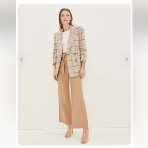 Veronica Beard Viva Dickey Khaki Multi
Plaid Double Breasted Tan Blazer Jacket 0